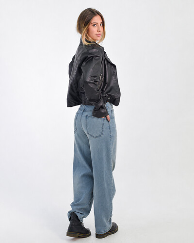 Foto Calça Jeans Barrel Passante Duplo