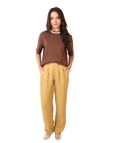 Foto Calça Feminina Pregas Alfaiataria Operarock