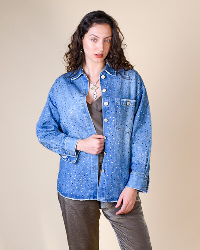 Foto Jaqueta Jeans Operarock Oversized Customizada