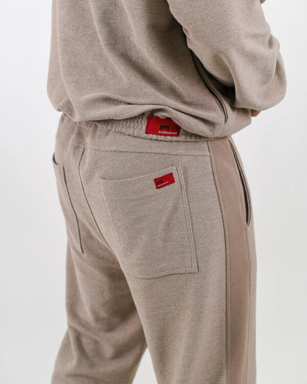 Calça Moletom Canelado Com Ajustador