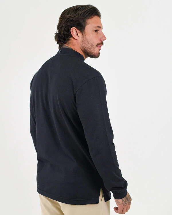 Camiseta Henley Manga Longa