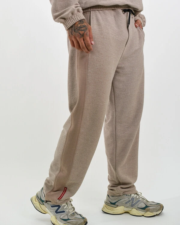 Calça Moletom Canelado Com Ajustador