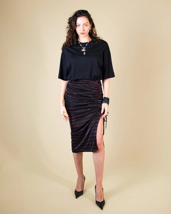Saia Midi Lateral Franzida