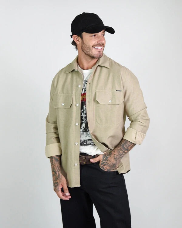 Camisa Natural Manga Longa
