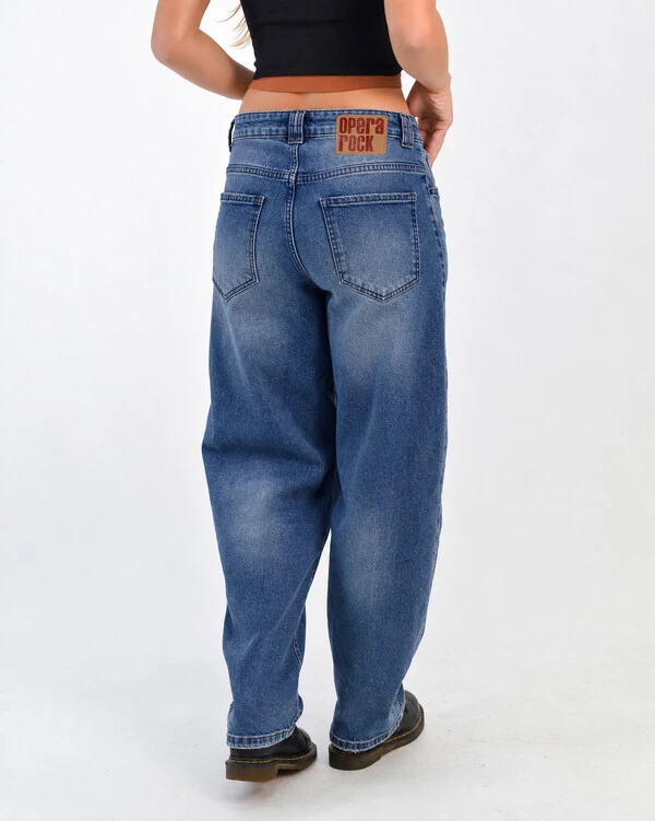 Calça Jeans Barrel Passante Duplo