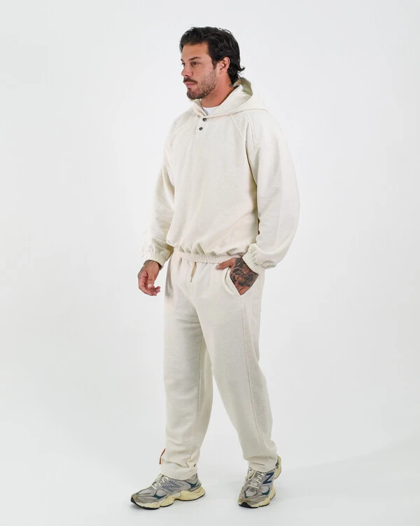 Calça Moletom Canelado Com Ajustador