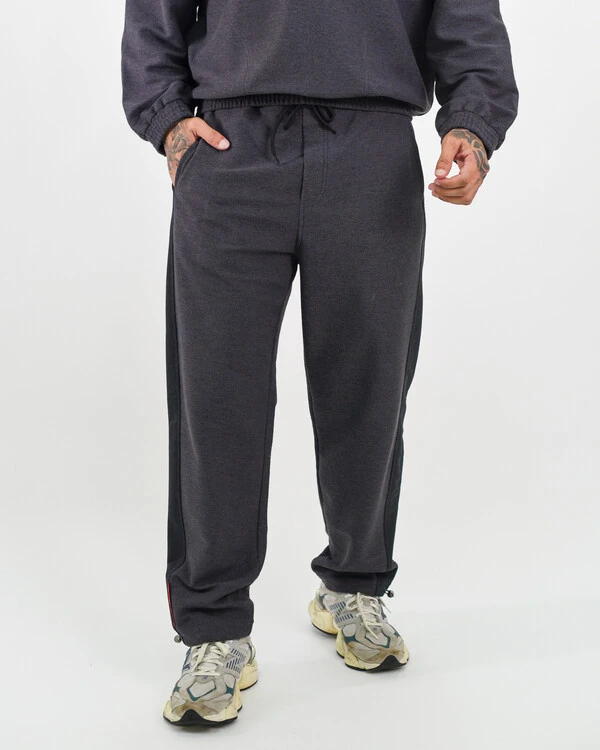 Calça Moletom Canelado Com Ajustador