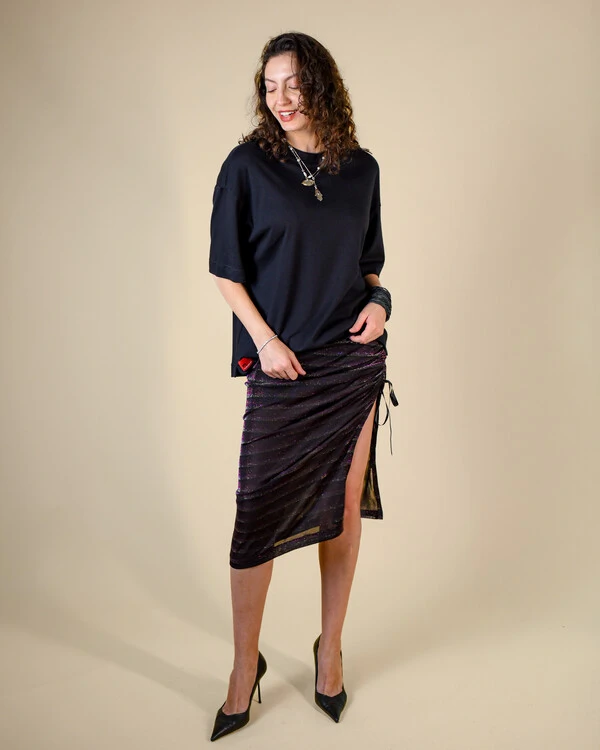 Saia Midi Lateral Franzida