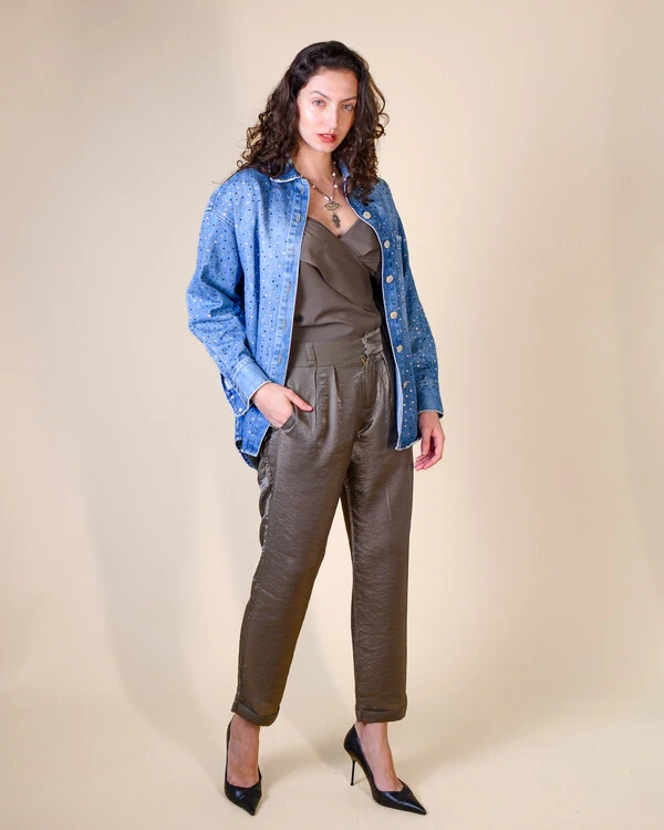 Jaqueta Jeans Operarock Oversized Customizada