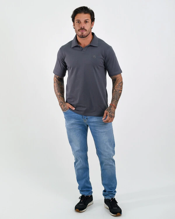 Polo V Neck Sem Botões