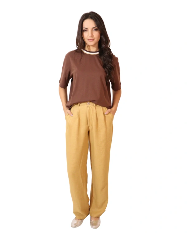 Calça Feminina Pregas Alfaiataria Operarock