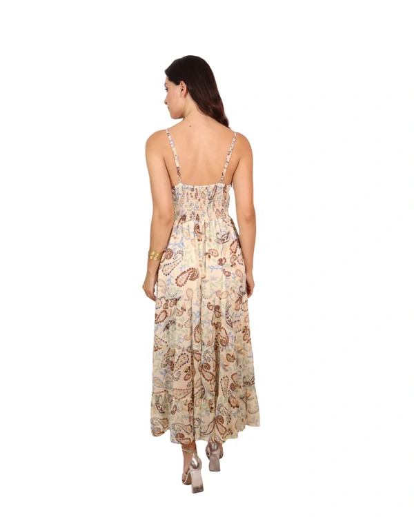 Vestido Midi Estampado Laço