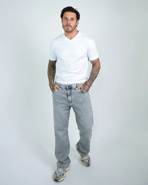 Calça Masculina Dad Jeans Cinza