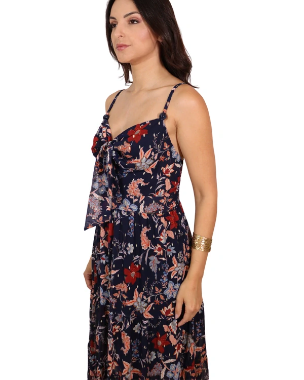 Vestido Midi Estampado Laço