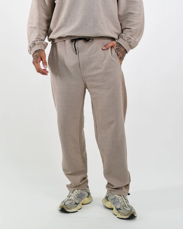 Calça Moletom Canelado Com Ajustador