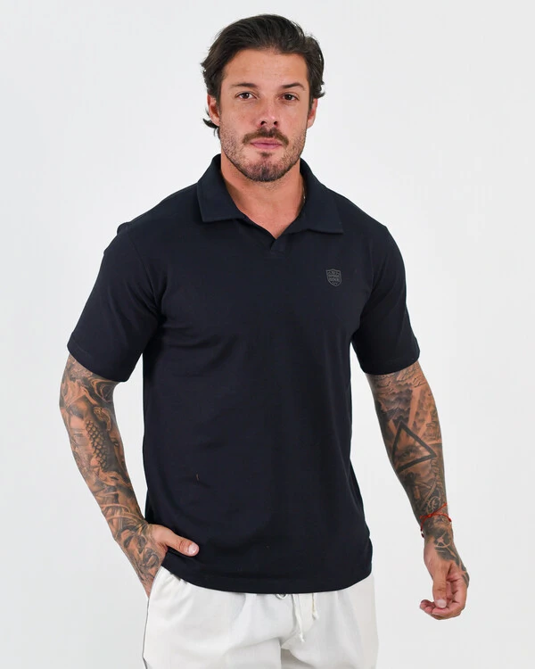 Polo V Neck Sem Botões