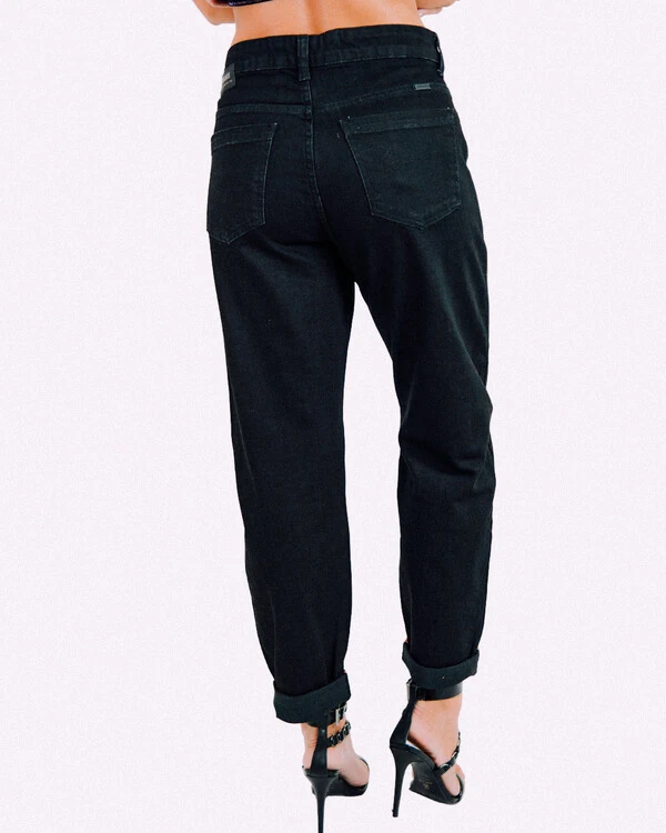 Calça Feminina Black Barril Operarock