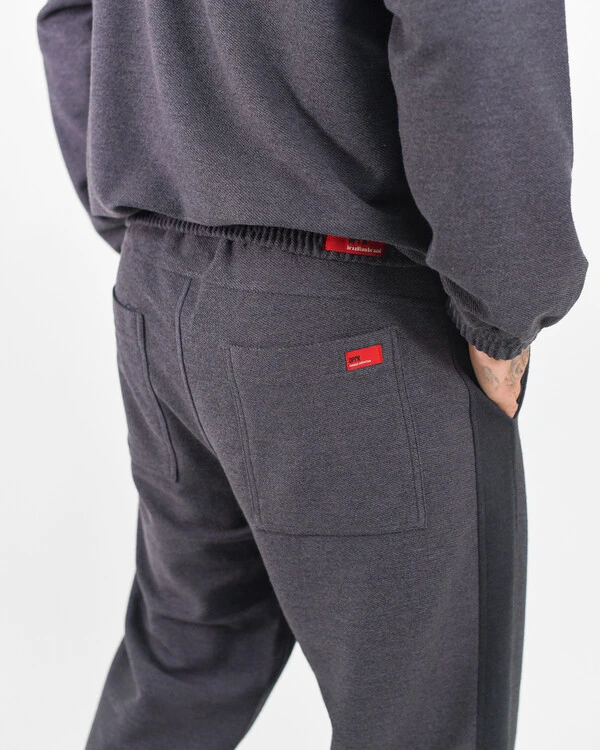 Calça Moletom Canelado Com Ajustador