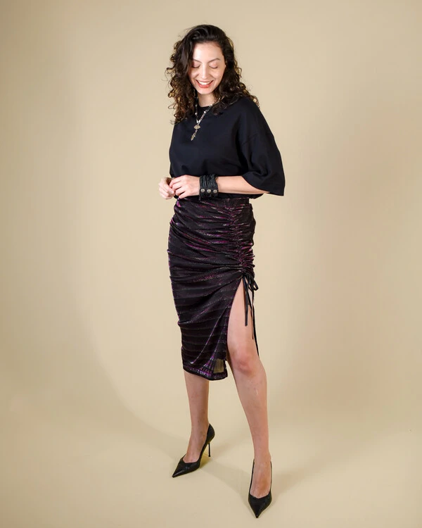 Saia Midi Lateral Franzida