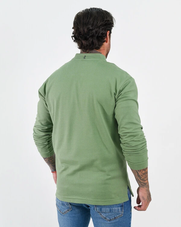 Camiseta Henley Manga Longa