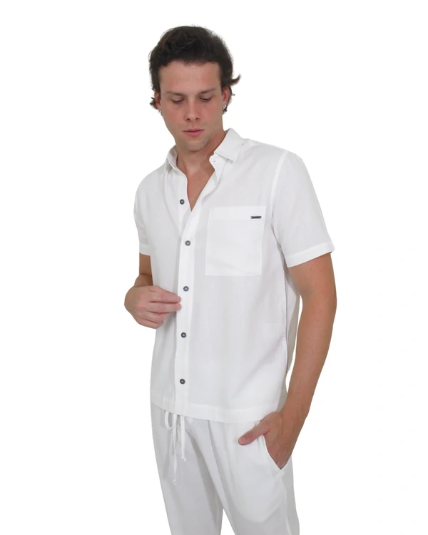 Camisa Masculina Box com Vivo