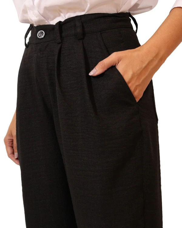 Calça Feminina Pregas Alfaiataria Operarock