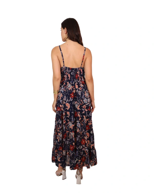 Vestido Midi Estampado Laço