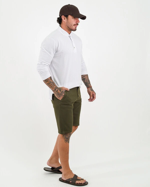 Camiseta Henley Manga Longa