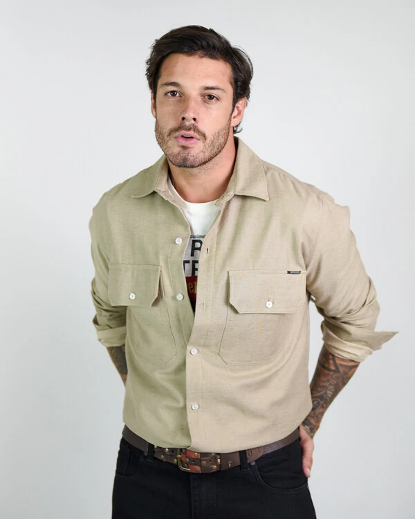 Camisa Natural Manga Longa