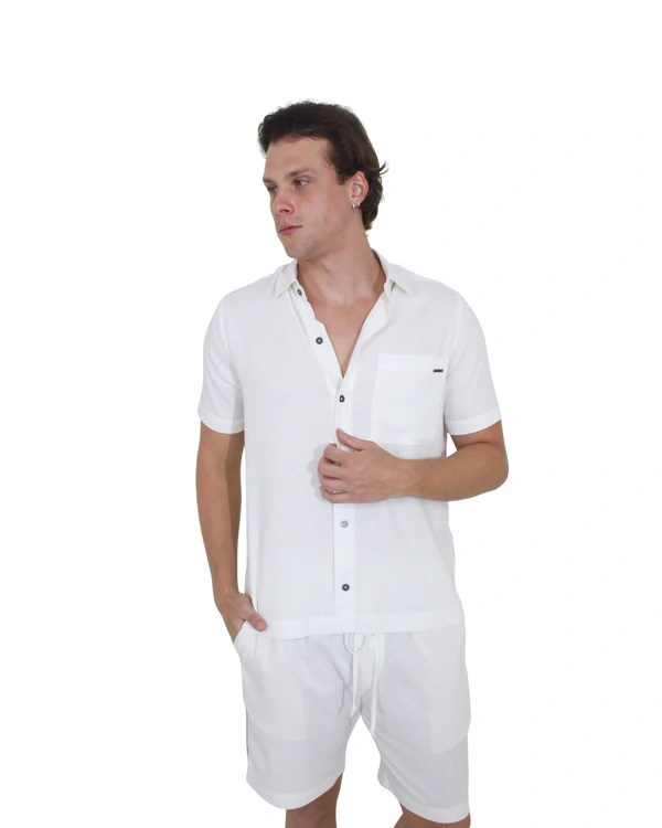 Camisa Masculina Box com Vivo