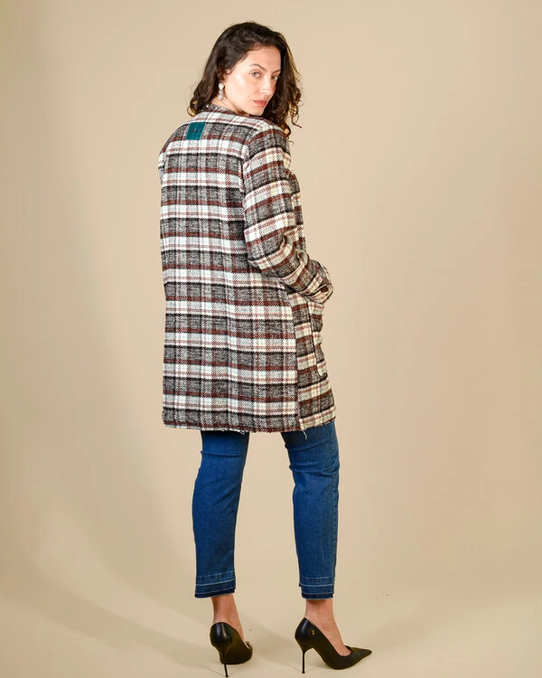 Trench Coat Feminino Operarock Lã Xadrez