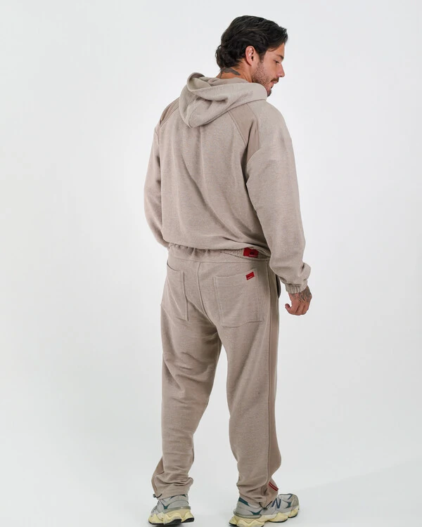 Calça Moletom Canelado Com Ajustador