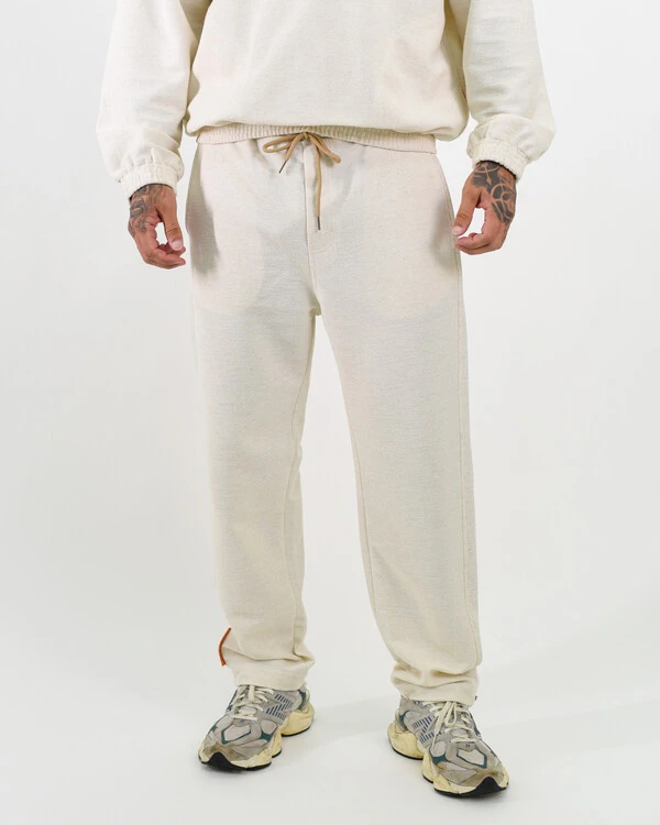 Calça Moletom Canelado Com Ajustador