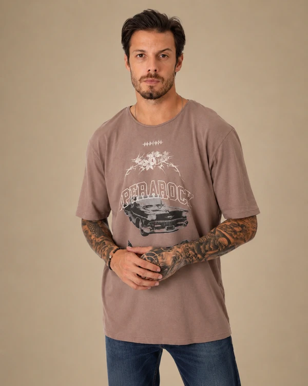 Camiseta Masculina Comfort Operarock Gola Estreita