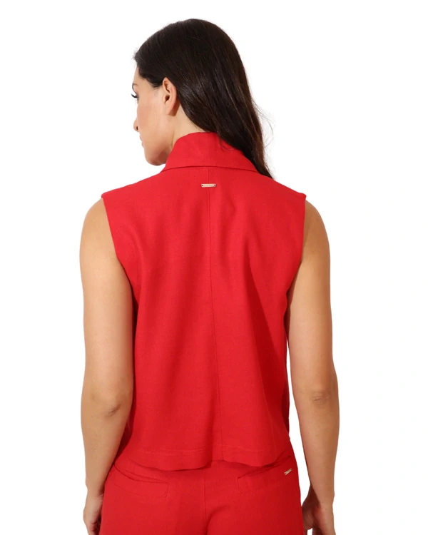 Calça Feminina Pregas Alfaiataria Linho