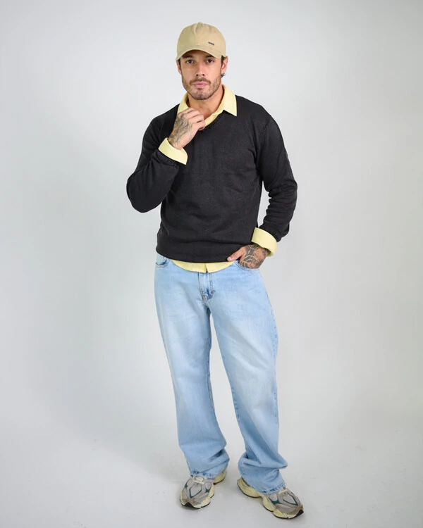 Calça Masculina Over Reta Clara