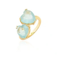 Anel Delicado Dois Corações Fusion - Coleção Fantasy Colors