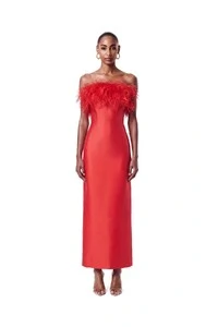 Vestido New Alba Midi Plumas Top