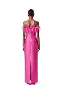 Vestido New Alba Longo Plumas Top
