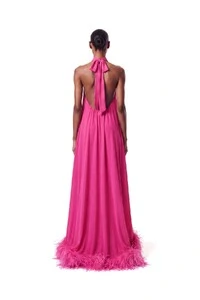 Vestido Violeta Plumas
