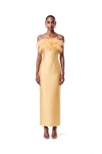 Vestido New Alba Midi Plumas Top
