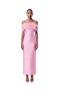 Vestido New Alba Midi Plumas Top