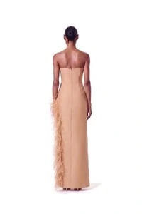 Vestido Raquel Plumas Crepe