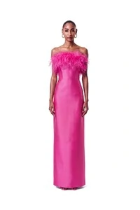 Vestido New Alba Longo Plumas Top