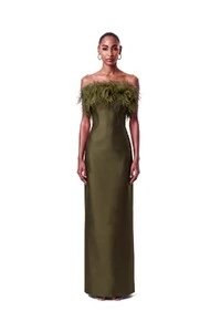 Vestido New Alba Longo Plumas Top