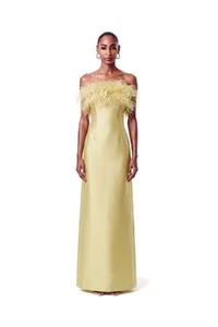 Vestido New Alba Longo Plumas Top
