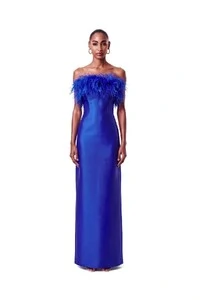 Vestido New Alba Longo Plumas Top