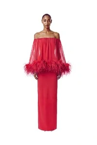 Vestido Versalhes Plumas