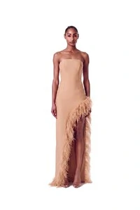 Vestido Raquel Plumas Crepe