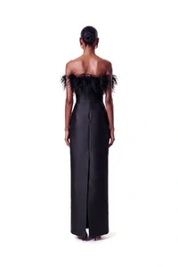 Vestido New Alba Longo Plumas Top